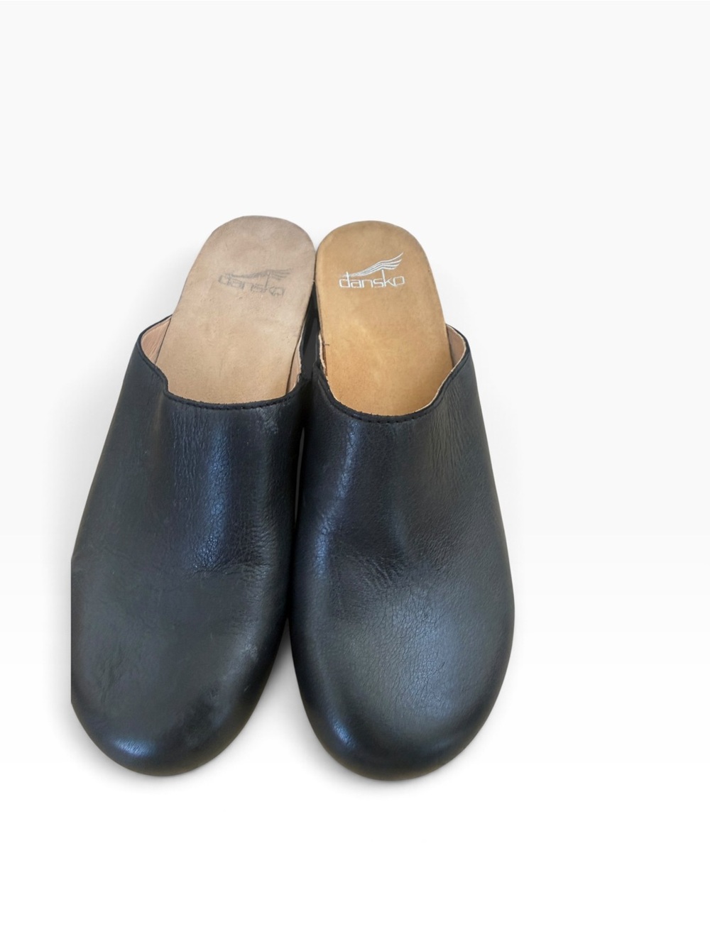 Dansko Tallulah Black Leather Clogs Mules Size 38